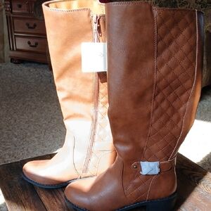 St. John's Bay Tan Quilted Over the Knee Boots
